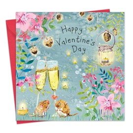 Twizler Valentine's Day Card with Champagne Mice - Valentine Card for Husband Wife or Boyfriend Girlfriend - Cute Valentine's Card for Him Her or Fiancé Fiancée Partner