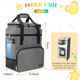 Carrying Case Compatible with Baby Brezza Formula Pro Advanced Formula Maker,Portable Formula Mixer Travel Organizer Bag with Shoulder Strap and Storage Pockets for Bottles,Baby Essentials