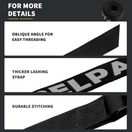 B Belpair Tie Down Straps with Cam Buckle, Lock Hook Padded Lashing Strap 2765 Lbs Break Strength for Cargo, Motorcycle, Truck, Boat, Dirt Bike, Mattress, Cooler Kit (1" x 15')