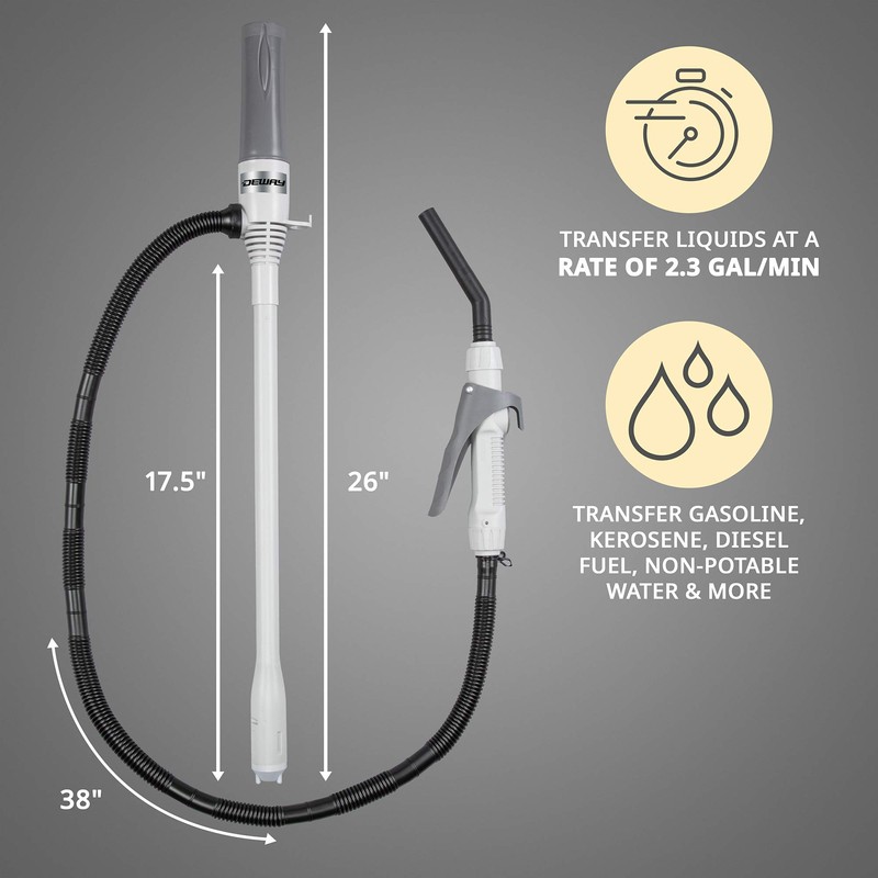 DEWAY Automatic Fuel Transfer Pump with Nozzle for Quick Flow