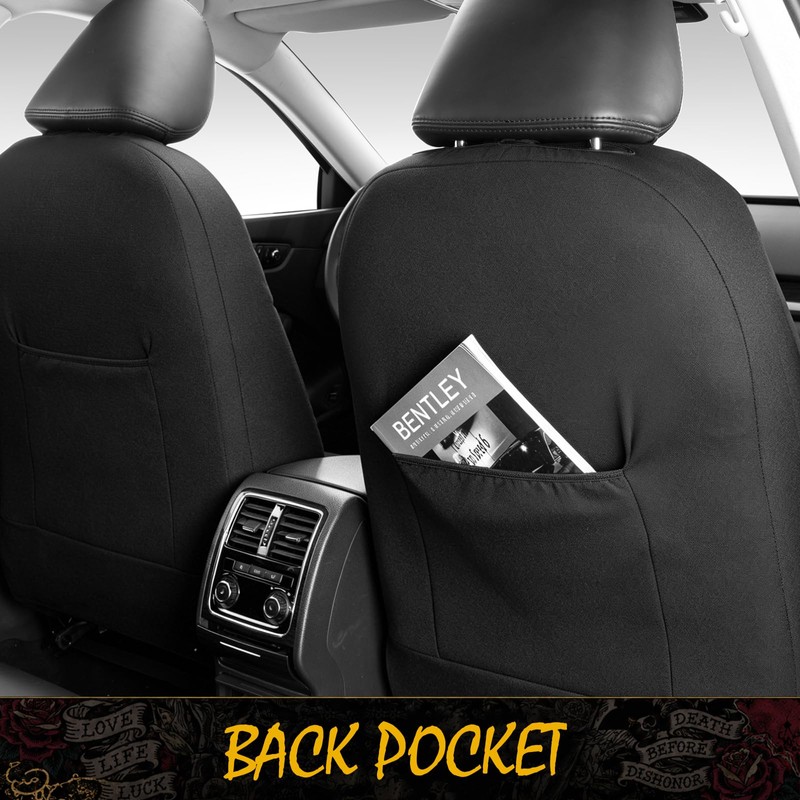 ED HARDY Car Seat Covers, Black Soft Short Plush &