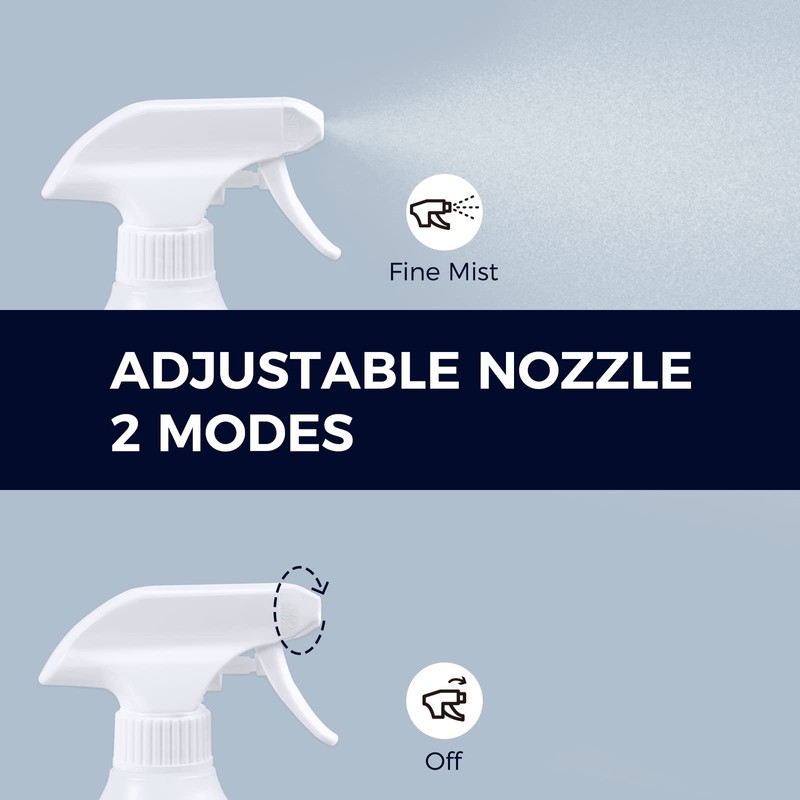 CLICK CLEAN Plastic Spray Bottles, 10 Free Labels Included, Pack