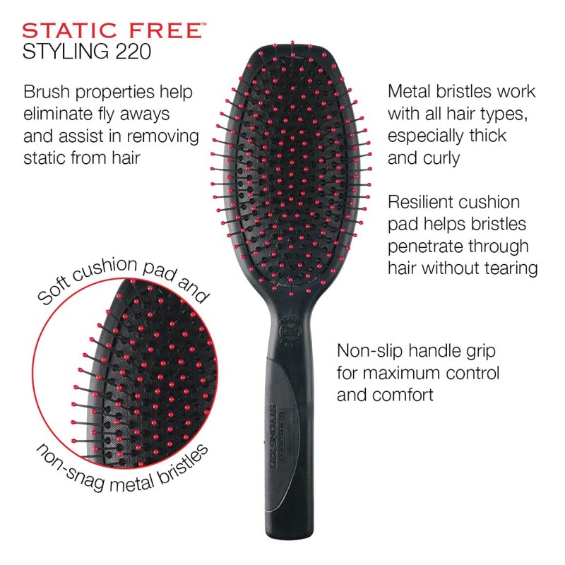 Cricket Static Free Cushion Styling 220 Hair Brush - Smoothing,