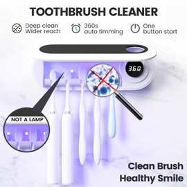 MIMORE Toothbrush Holder, 5 Toothbrush Slots & Timer Function, Cordless Wall Mounted Toothbrush Holders for Bathrooms