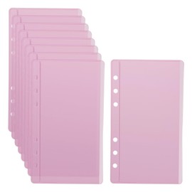 JIHUOO 24 Pcs A6 Zipless Cash Envelopes Pink Binder Pockets Money Binder Envelopes Binder Inserts Sheet Protectors Photo Card Binder Sleeves Loose Leaf Binder Bag for 6 Ring Binders