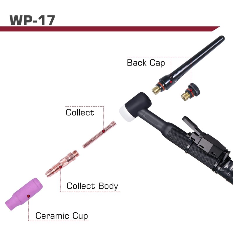ARCCAPTAIN TIG Torch with High-Frequency Ignition, WP-17 Air-cooled Argon TIG