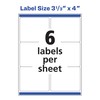 Avery Rectangle Labels with Sure Feed, 3-1/3" x 4", 150