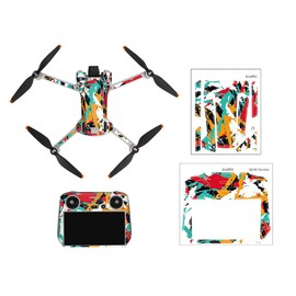 Drone Stickers Set Waterproof Skins Sticker Compatible for DJI Mini 3 Pro Drone and Remote Control 3D Pattern Stickers Protection Accessories