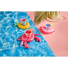 Mud Pie Women's Beach Floaty Party Cup Set, Pink