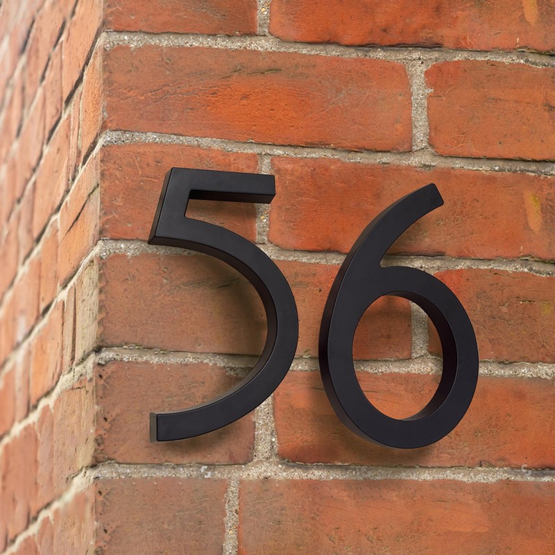 HASWARE 6 Inch Chic ABS House Numbers - Black Slim