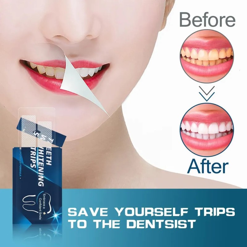 Tiras Blanqueadoras De Dientes Para Dientes Sensibles, 14 Ti