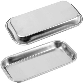 3 Pieces Stainless Steel Tray, Stainless Steel Small Tray, Stainless Steel Tray for Gourmet Placement, Kitchen Tray, Restaurant Supplies (Silver)