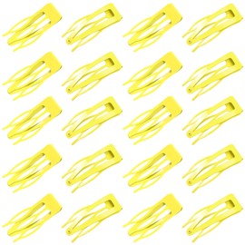 ELANE 20 Pcs Metal Snap Hair Clips for Women,Hair Clips Barrettes Double Grip Hair Clips,Small Hair Clips for Women Girl Thick Fine Hair (Yellow)