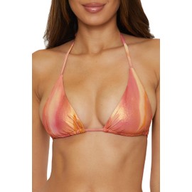 BECCA Women's Standard Solar Energy Triangle Bikini Top, Adjustable, Tie Back, Swimwear Separates, D