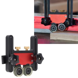 Table Saw Feeder, Material Guide Roller, Woodworking Double Wheel Sliding Guide Roller, Spring Board Auxiliary Tool, Used for 30 or 45 Standard Slots