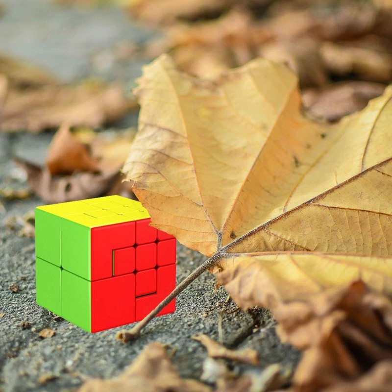 Yealvin Puppet Cube 3x3 Stickerles Bandaged Magic Speed Cube Puzzle