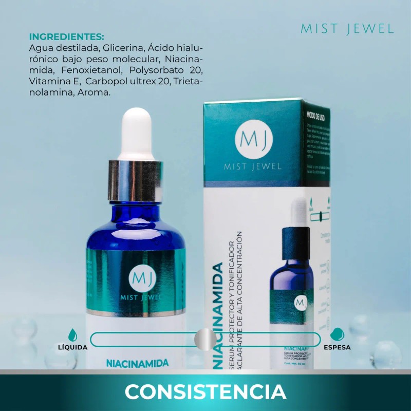 Suero Niacinamida B3, Vitamina E, Acido Hialuronico Serum Tipo de