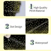 2Pcs Black Gold Dot Plastic Disposable Tablecloths, 137 x 274cm