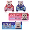 BOXOB 4pcs New Driver Cat Magnets Stickers, Funny Newbie Magnetic