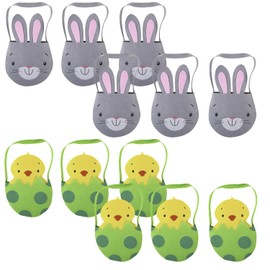 Tilzmart Easter Accessories - Easter Egg Hunt Felt Bag Easter Games Party Bag - Bunny and Chick Easter Eggs Hunt Bags - Easter Decorations and Accessories For Kids (12)
