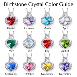 JD & P Swan Necklace for Women, Gold Plated Heart Crystal October Birthstone Pendant Necklace, Gifts for Wife Girlfriend Mom