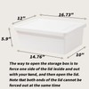 YUNGSHY 2 Pack 15 Quart White Large Stackable Storage Bins