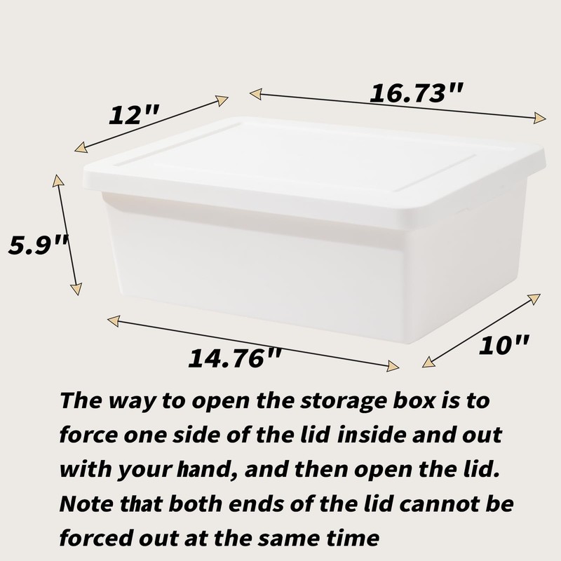 YUNGSHY 2 Pack 15 Quart White Large Stackable Storage Bins