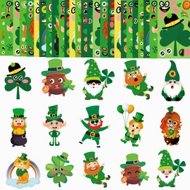 36 Sheets St. Patrick's Day Game Stickers for Kids, Make Your Own St Patricks Day Stickers, St. Patricks Day Crafts Stickers for Party Favors Games Party Supplies