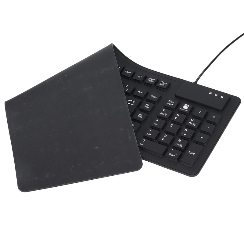 Keyboard 108 Key Spanish USB Wired Portable Foldable Quiet Waterproof