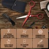 Ontaki Beard Scissors & Mustache Scissors - 5-Inch, True Red