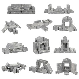 12 Pcs Modular Kids Couch, Baby Convertible Sofa Star Glow in The Dark for Playing Creating Sleeping, Bedroom Playroom Imaginative Furniture for Boys and Girls