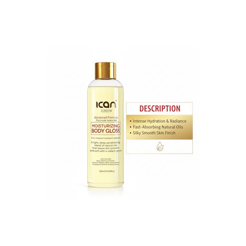 ican London Moisturizing Body Gloss Oil 250ml