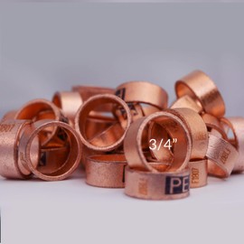 D.N 25 Pieces Heavy Duty 3/4" Crimp Rings, Copper Crimp Clamp Ring 3/4 Inch Plumbing PEX Fittings, Tubing, Pipe Connections (Pack of 25, 3/4_Inch)