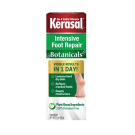 Kerasal Botanicals Intensive Foot Repair, Skin Healing Ointment for Cracked Heels and Dry Feet, 1 oz