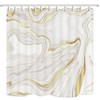Shocur Marble Shower Curtain, Modern Luxury Cream and White Stone