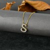 Riara Initial S Letter Alphabet Pendant Charm Necklace Gold Tone