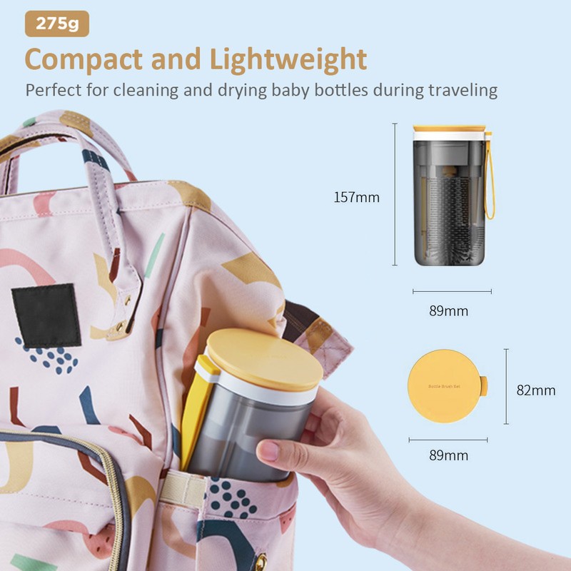 Portable Baby Bottle Brush Kit Travel Feeding Bottle Cleaning Set
