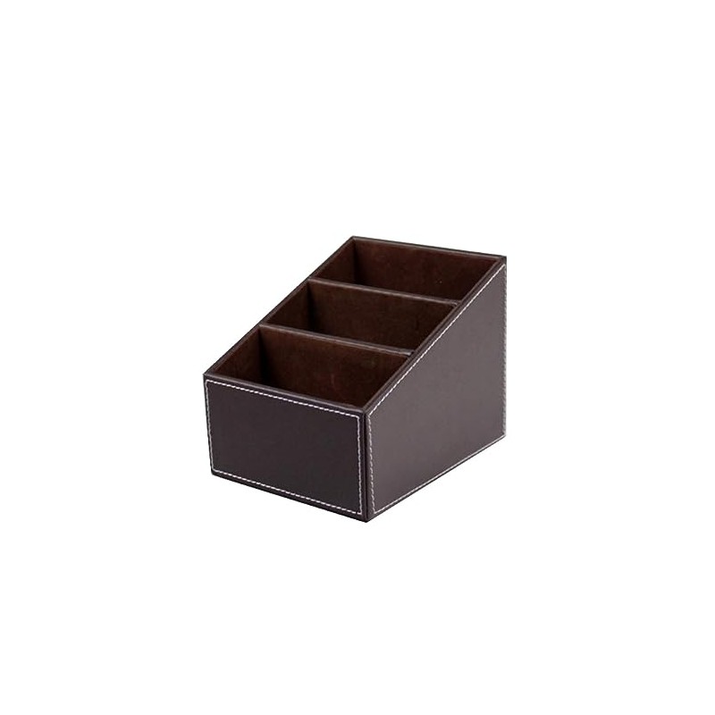 STOBOK Pu Leather Remote Control and Cd Organizer Caddy Holder