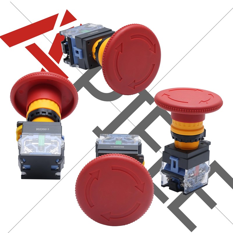 APIELE 22mm Red Φ60 Mushroom Emergency Stop Push Button Switch