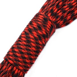 KEEJEA 100ft Type III 7 Strand Core Paracord 550 Parachute (88# Red+Black Camo)