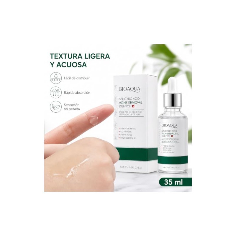 BIOAQUA Sérum Facial con Ácido Salicílico, 35 ml, para Acné,