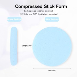 Facial Sponge Compressed Makeup Remover 60 Count Wash Pads Round Soft Face Cleansing Sponges for Woman Exfoliating Mask,Makeup Removal,Spa Cleaning,Blue