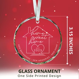 New Home Ornament 2023 - Housewarming Gifts for New House, New Home Gift Ideas, Housewarming Gifts New Home - House Warming Gifts New Home Couple - Glass First Christmas in New Home Ornament 2023