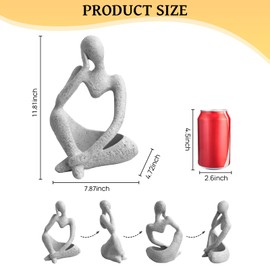 ehuoyan Large Resin Thinker Head Planter Pot with Drainage Hole Unique Indoor Outdoor Flower Pot for Succulents Cacti and Home Decor Perfect Plant Lover Gift