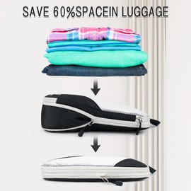 AiQInu Packing Cubes Compression, Pack of 5 Packing Bags, Compression Suitcase Organiser Set with Laundry Bag and Shoe Bag, Ultralight, Expandable, Travel Pack Organiser for Hand Luggage