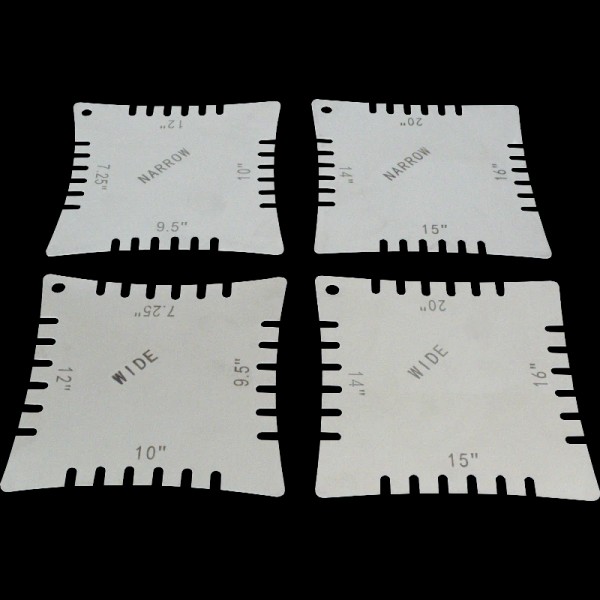 Any Radius Gauges, Notched, stainless steel, Package of 4