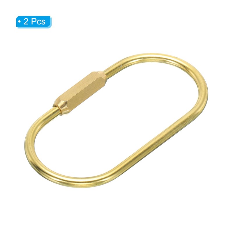 [PATIKIL] Brass Key Ring Set of 2 7mm Open Width