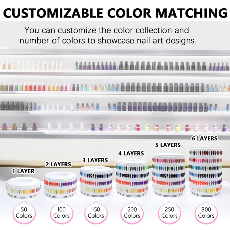 Upgraded Nail Polish Display Book 300 Colors, Professional Nail Color