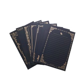 Writing Paper 80 Sheets Gold Lace Vintage Paper with Lines Writing Paper for Office Home School Wedding Invitations or Love Letter 8 Different Patterns Black 80 Sheets