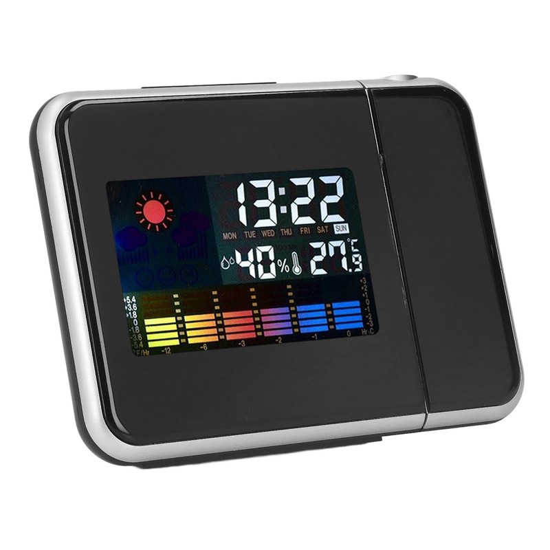 Weather Station Clock Temperature Humidity LCD Color Display LED Backlight